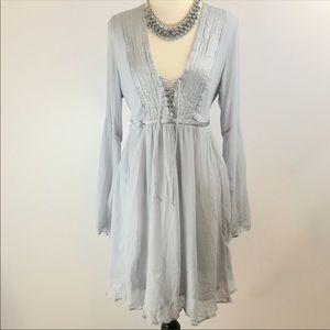 NWT Anthropologie flowy grey/silver dress - M